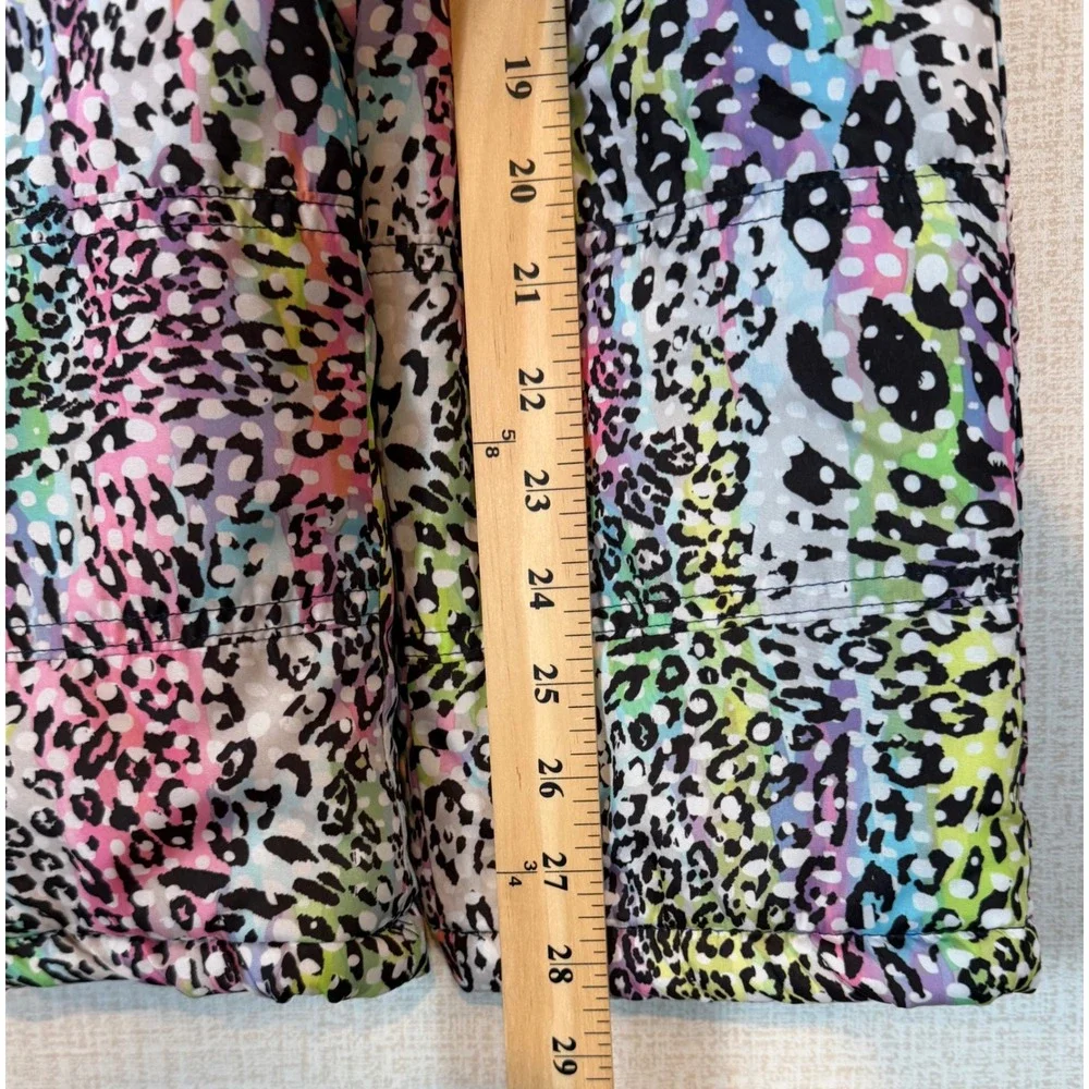 Skechers Toddler Girls 2T‎ Rainbow Leopard Print Snow Bibs Purple Zip Overalls